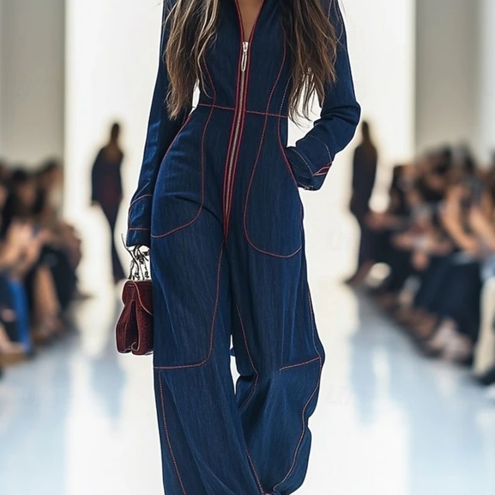 OYROSY Stylish Blue Jumpsuit S - Picture 2 of 4